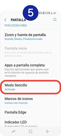Nos desplazamos hasta Modo Sencillo