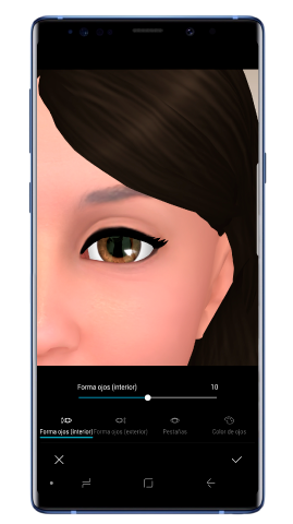 Edición de ojos AR Emoji en configuración