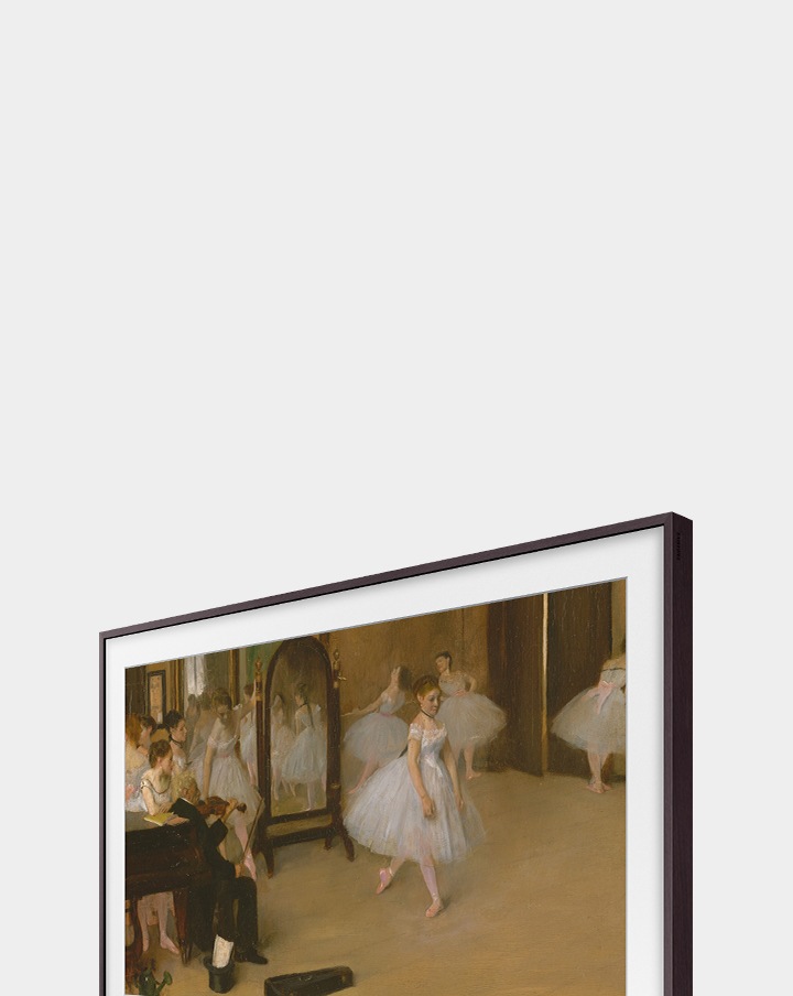 El modo arte del televisor The Frame hace que tu televisor parezca arte. El televisor está mostrando Chasse de danss de Edgar Degas.