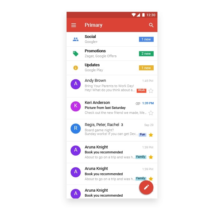 Gmail Androidille