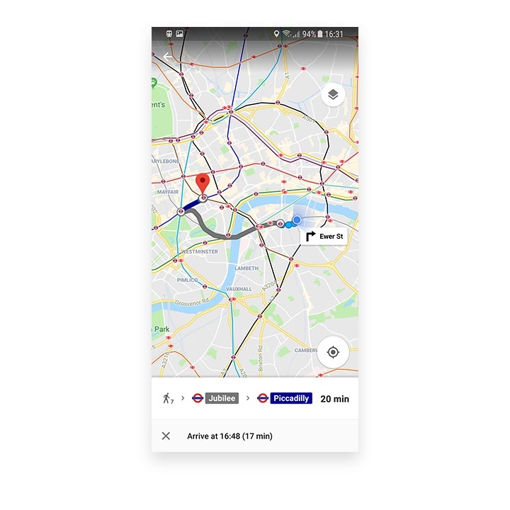 Google Maps Androidille Lontoo