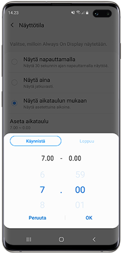 Valitse haluamasi näyttötila
