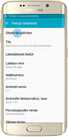 Napauta Ohjelmistopäivitys