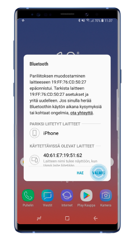 Palaa kotinäytölle valitsemalla Valmis