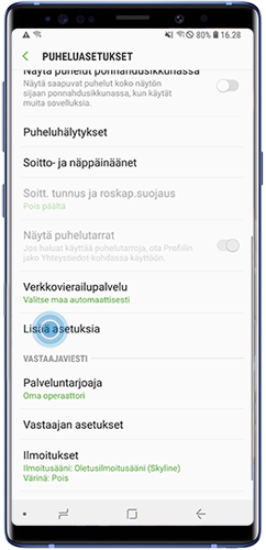 Lisää asetuksia