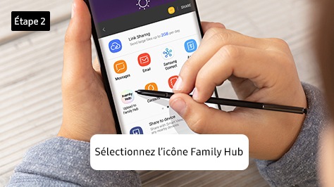 2. Sélectionnez l’icône Family Hub