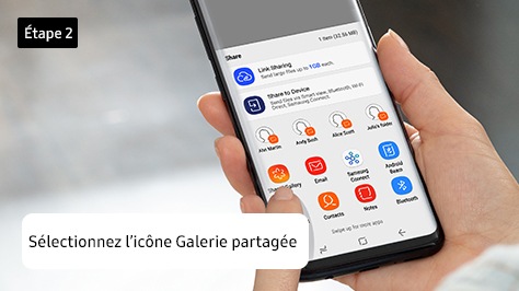 2. Sélectionnez l’icône Galerie partagée