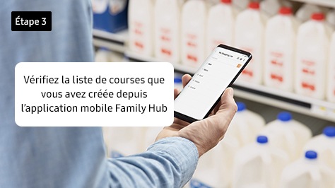 3. Vérifiez la liste de courses que vous avez créée depuis l’application mobile Family Hub