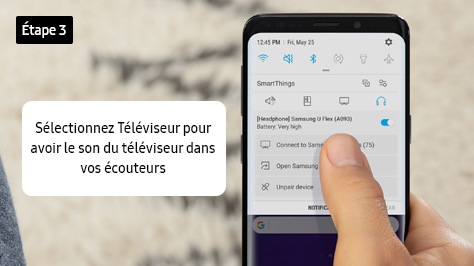 3. Sélectionnez Téléviseur pour avoir le son du téléviseur dans vos écouteurs
