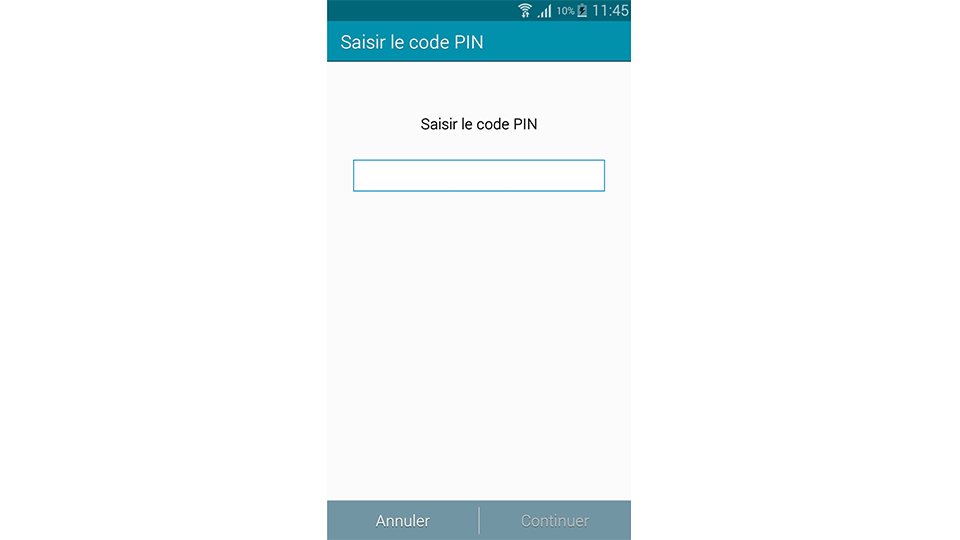 écran pour saisir le code PIN du Mode privé écran pour saisir le code PIN du Mode privé