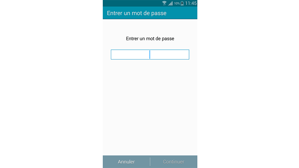 écran pour déterminer le mot de passe du Mode privé écran pour déterminer le mot de passe du Mode privé