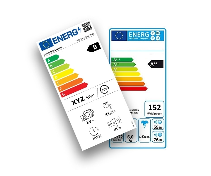 New energy labels for 2021 that include the new grading system with only A to G rankings featured. New energy labels for 2021 that include the new grading system with only A to G rankings featured.