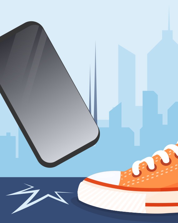 Vous avez fait tomber votre smartphone en allant au travail et l'écran semble être brisé. Que devez-vous faire ?
