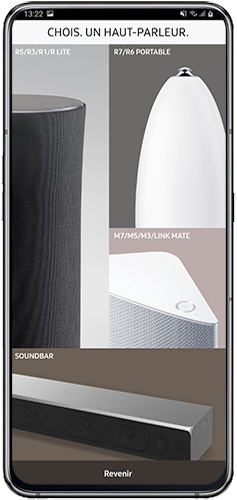 Les différentes options de haut-parleur sur l’application Samsung Multiroom
