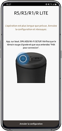 Si votre haut-parleur ne s’associe toujours pas, appuyez sur « Ne clignote pas » puis suivez les indications qui apparaissent à l’écran