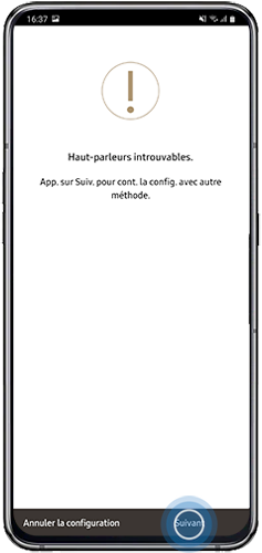 Si votre barre de son est introuvable, appuyez sur Suivant