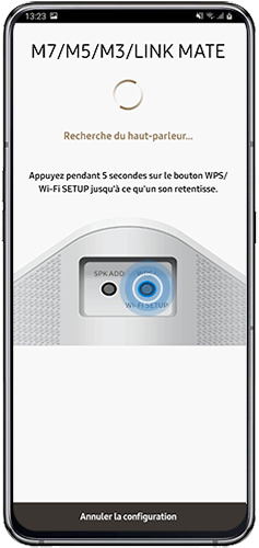 Maintenez le bouton WPS/Wi-Fi SET UP enfoncé pendant 5 secondes pour que la connexion s’effectue
