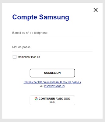 compte samsung