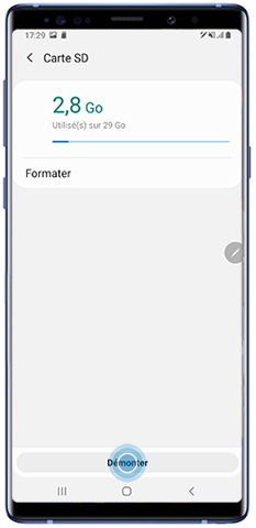 Démonter carte SD