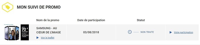 Mon suivi de promotion
