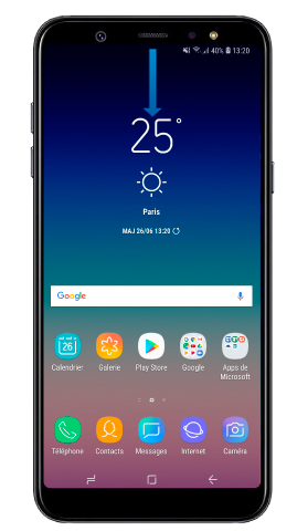 Faire apparaître le panneau de notifications