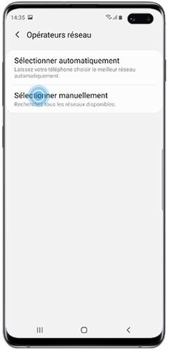 Appuyez sur sélectionner manuellement