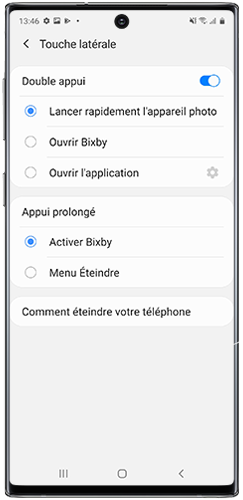 Personnalisez les touches de votre Note10