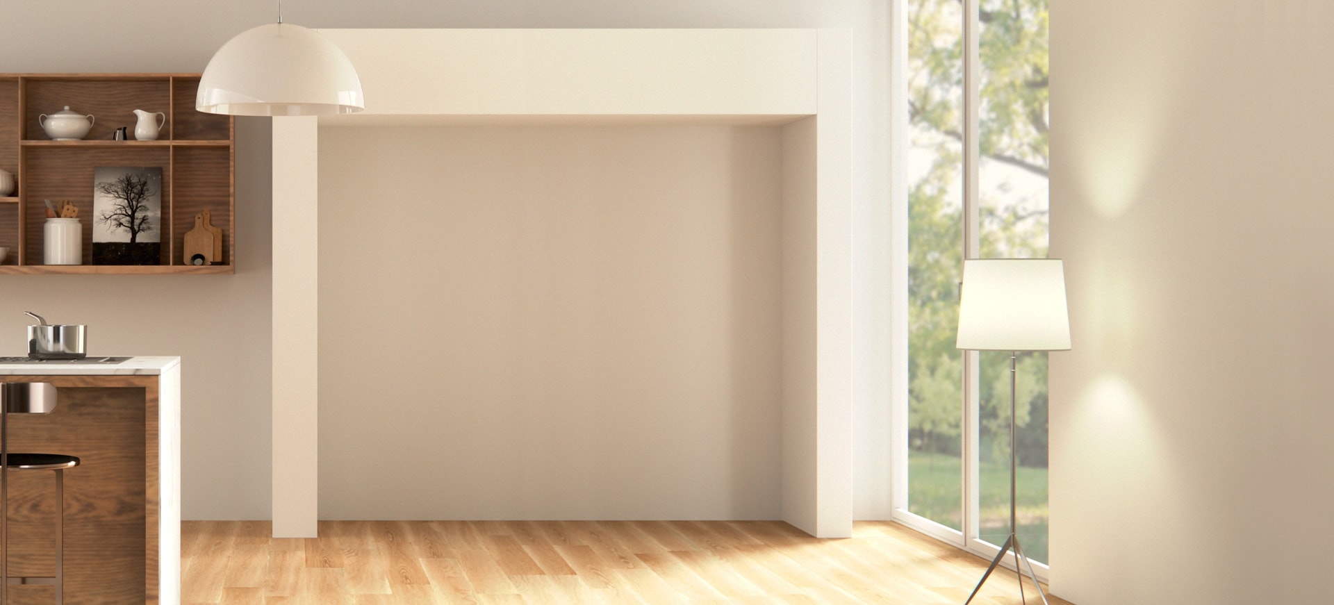 Samsung Bespoke Refrigerator White and wood style room
