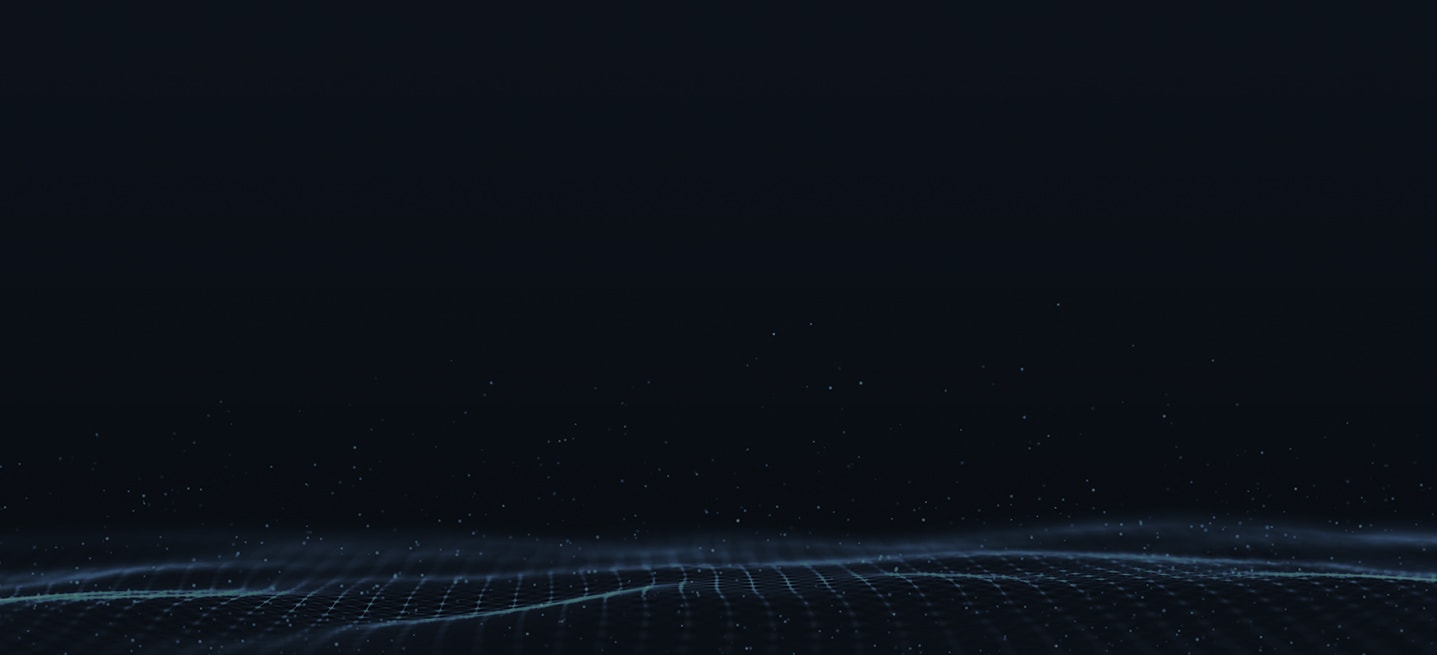 A black background image with thin blue curves at the bottom.