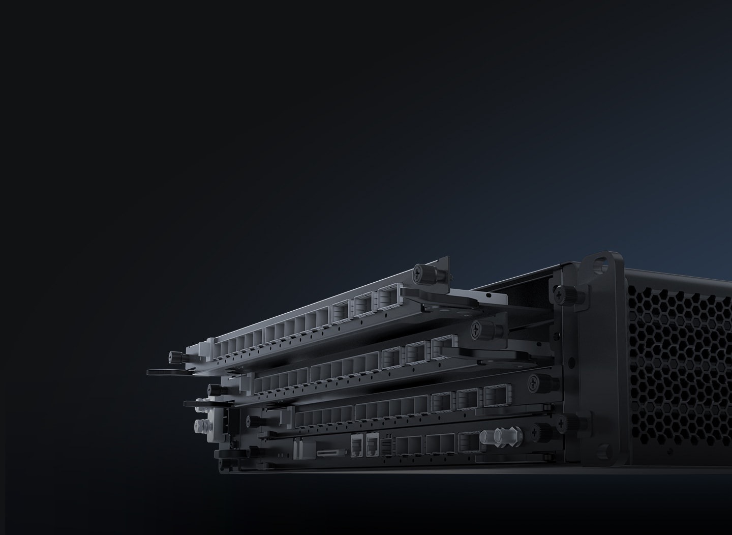 An illustrative image of the Digital Unit with three channel cards enables up to 3 times the cards expandable and bigger capacity.
