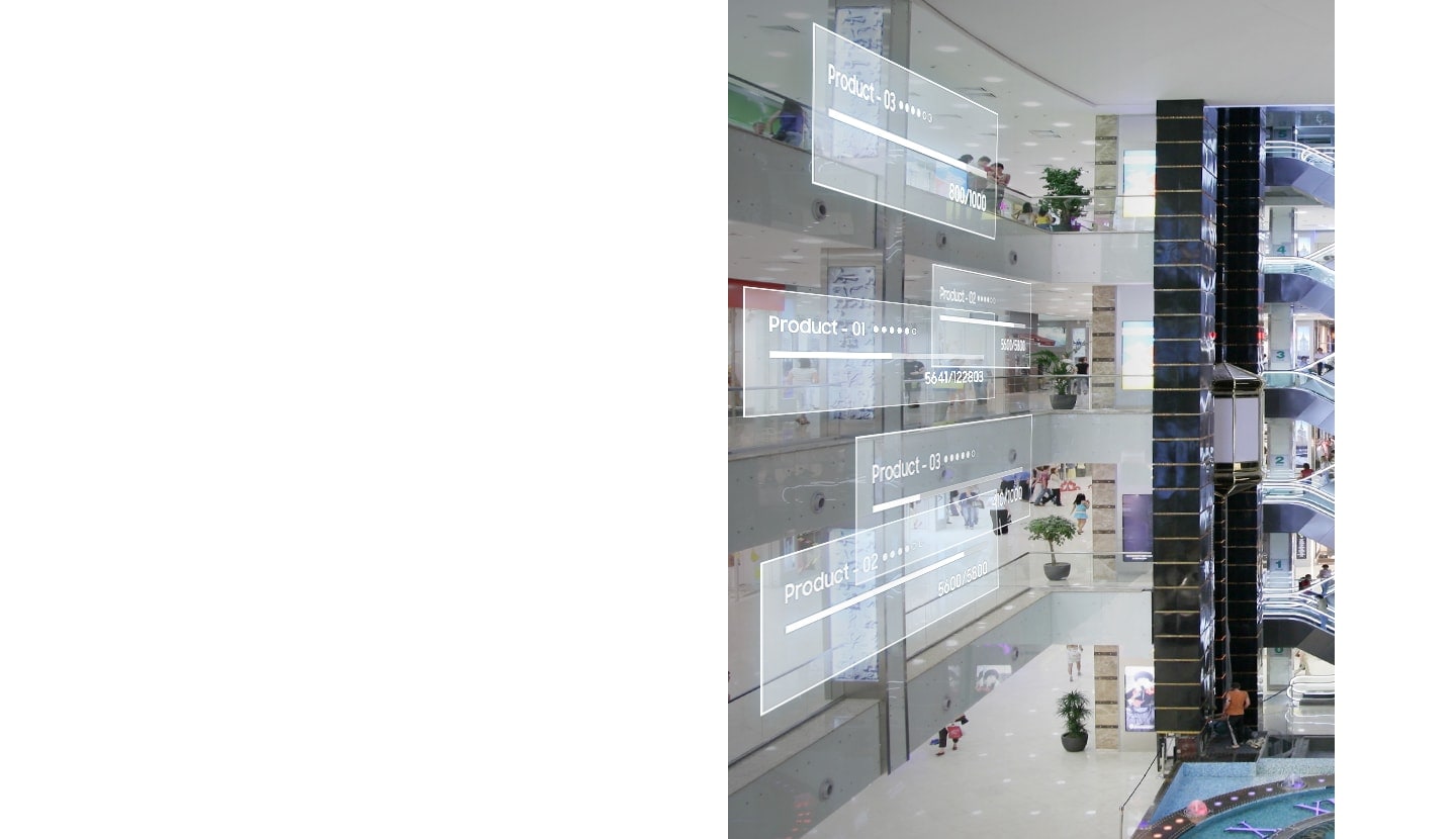 An illustrative image of the mall with automated logistics system.
