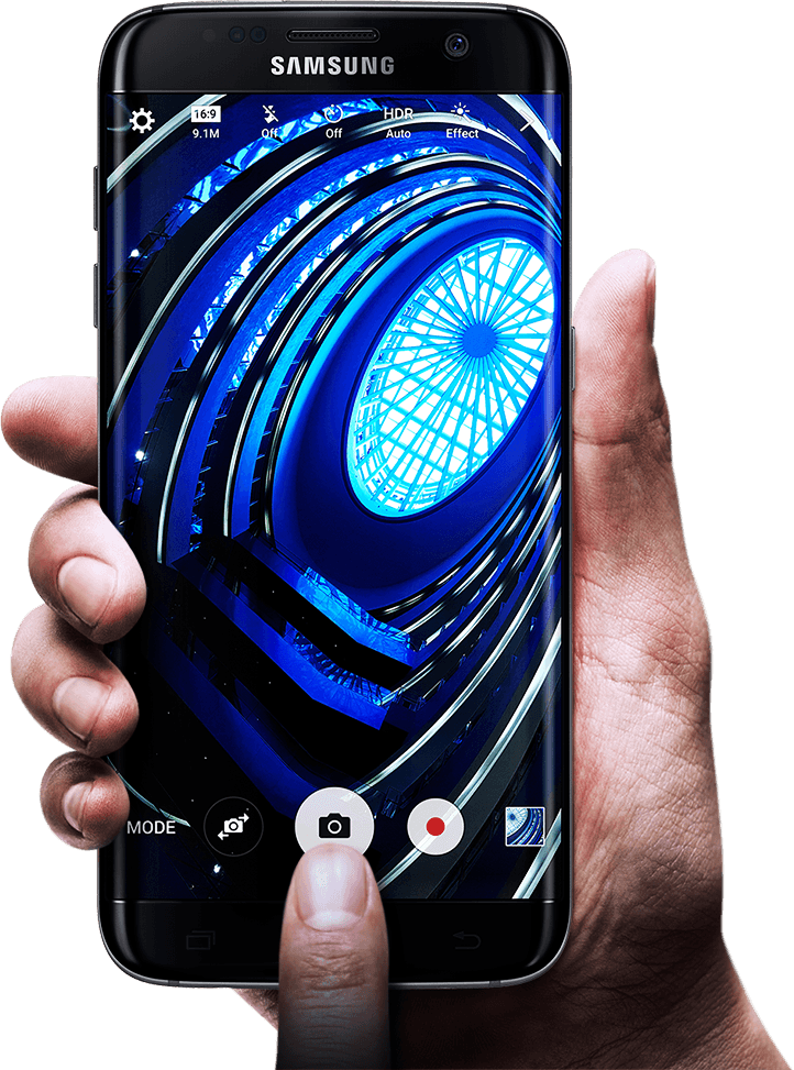 Galaxy S7 edge en posición horizontal