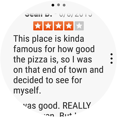 Yelp لـ Gear app GUI