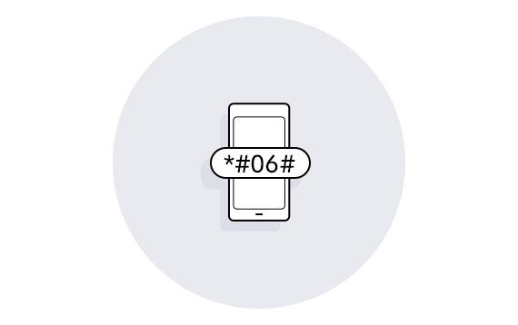 Open het gespreksscherm van je telefoon en voer *#06# in