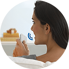 A Thumbnail image with woman commanding to one remote control.