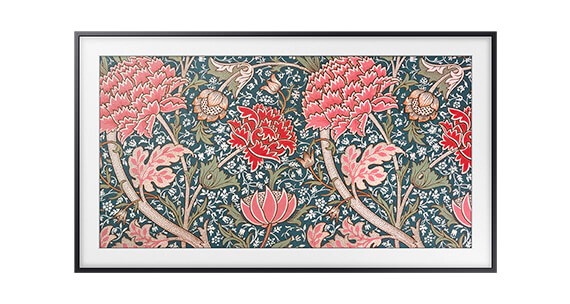 Das Display des The Frame zeigt ein Kunstwerk von William Morris, das Cray Dekostoffe abbildet.