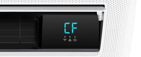 La sigla CF sul display del condizionatore significa Cleaning Filter, ossia, pulendo il filtro