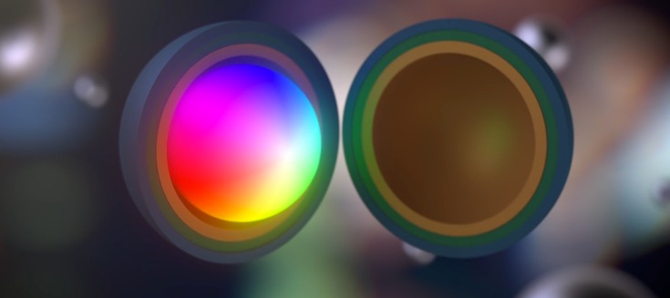 A cross section of the quantum dot, a nano sized man made crystal