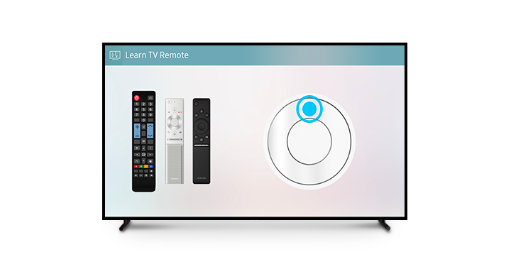 Εμπρόσθια όψη της QLED TV με έλεγχο απομακρυσμένης εκμάθησης