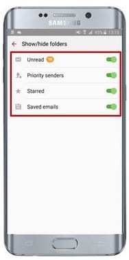 Show/hide folders