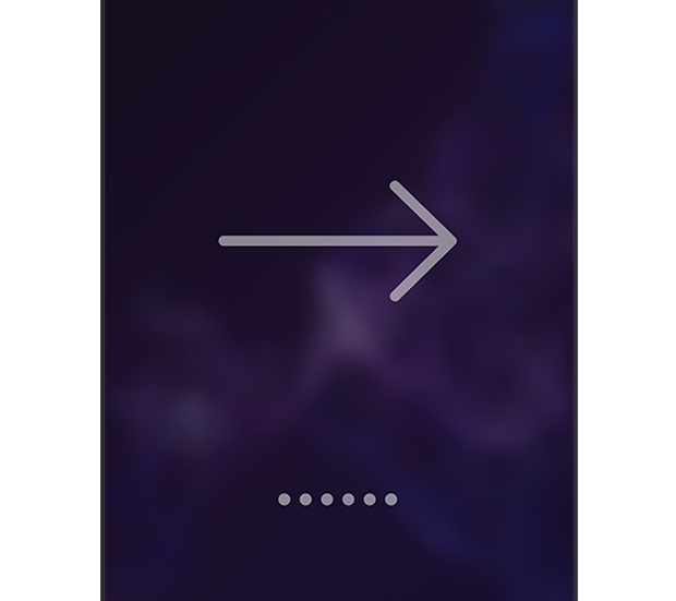 An image of a mobile phone displaying a right facing arrow on its screen to represent the direction lock function.