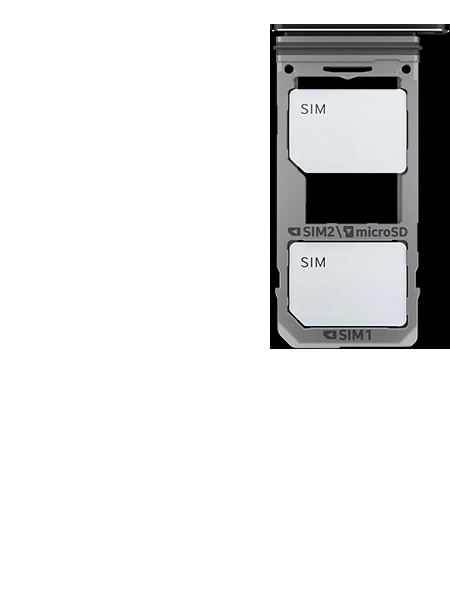 Image of the dual SIM tray with two SIM cards inserted