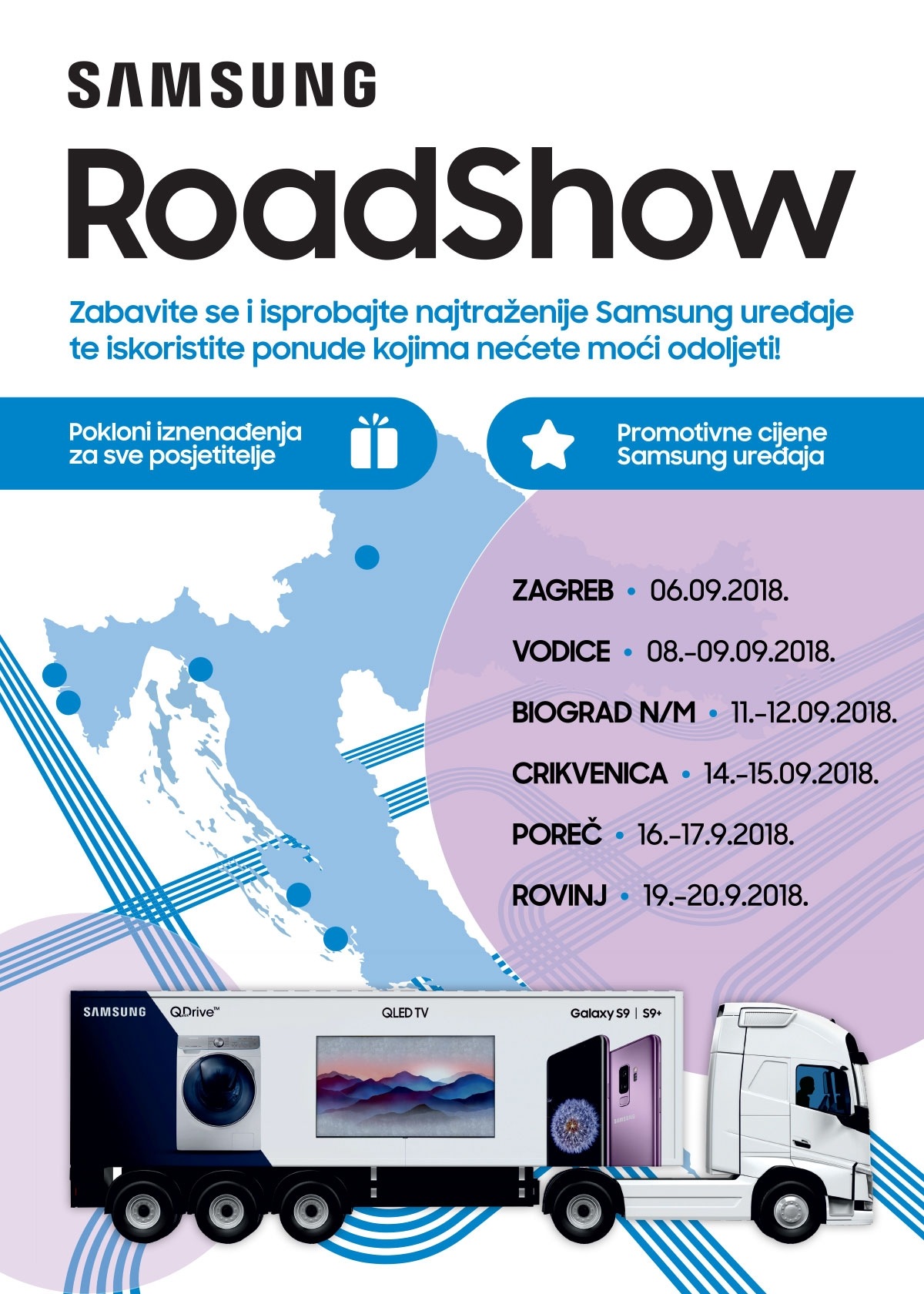 Samsungov roadshow kamion stiže u šest hrvatskih gradova Samsungov roadshow kamion stiže u šest hrvatskih gradova