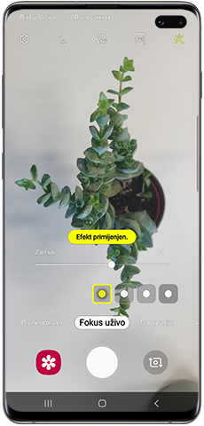 Live focus efekti zamućivanja na Galaxy S10 kameri