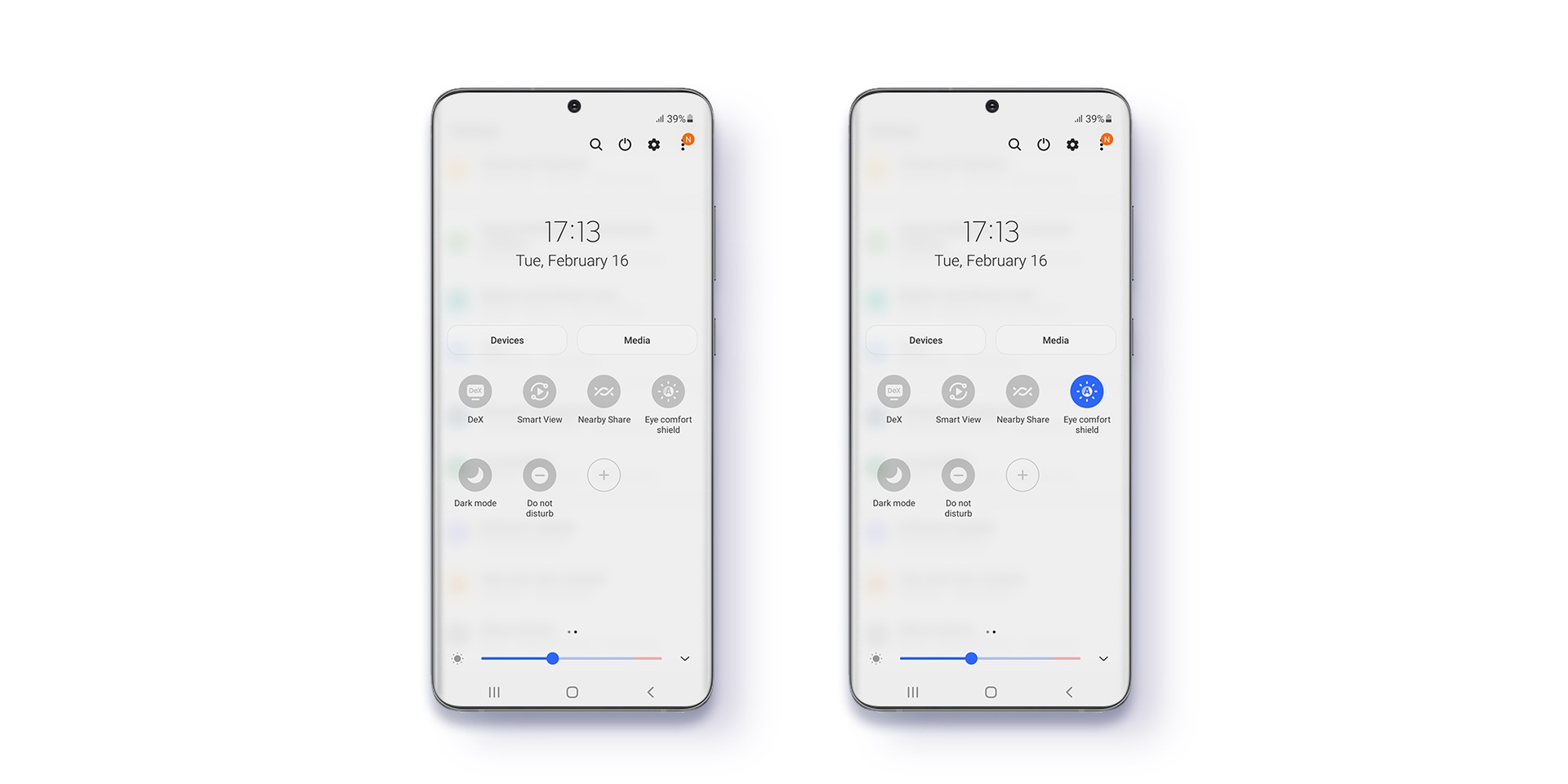 Samsung One UI 3 Szemkímélő mód képe Samsung One UI 3 Szemkímélő mód képe