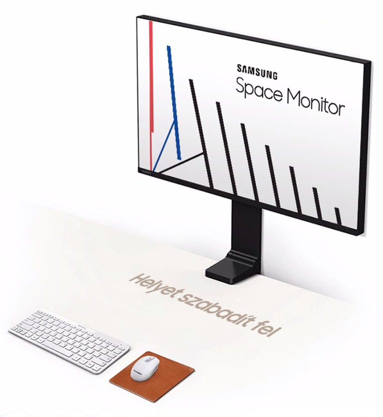 A Space Monitort könnyedén a falhoz tudod tolni, amikor nem használod, ezzel pedig teret tudsz felszabaítani. Amikor pedig használod a monitort, akkor könnyedén az asztallap fölé tudod húzni, és a megfelelő magasságba állítani.