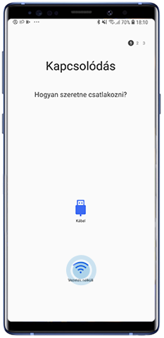 Az új telefonon válaszd ki a Vezeték nélkül elemet