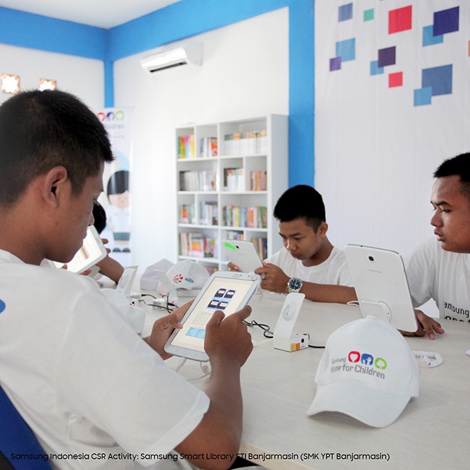 Gambar yang menunjukkan memberikan dampak dalam karir bekerja di Samsung