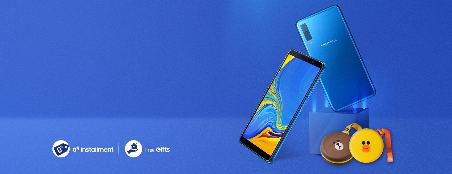 GRATIS Powerbank Line Friends setiap pembelian Galaxy A7 128GB (2018)