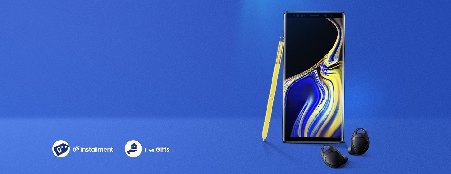GRATIS Screen Protector dan Icon X wireless headset setiap pembelian Galaxy Note9
